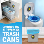 Trash Odor Fighter, Trash Can Air Freshener, Stick-On Deodorizer for Garbage Cans, Diaper Pails, Works with Scented Trash Bags, Fresh Lemon and Linen & Sky Scents, 2 Holders + 2 Refills