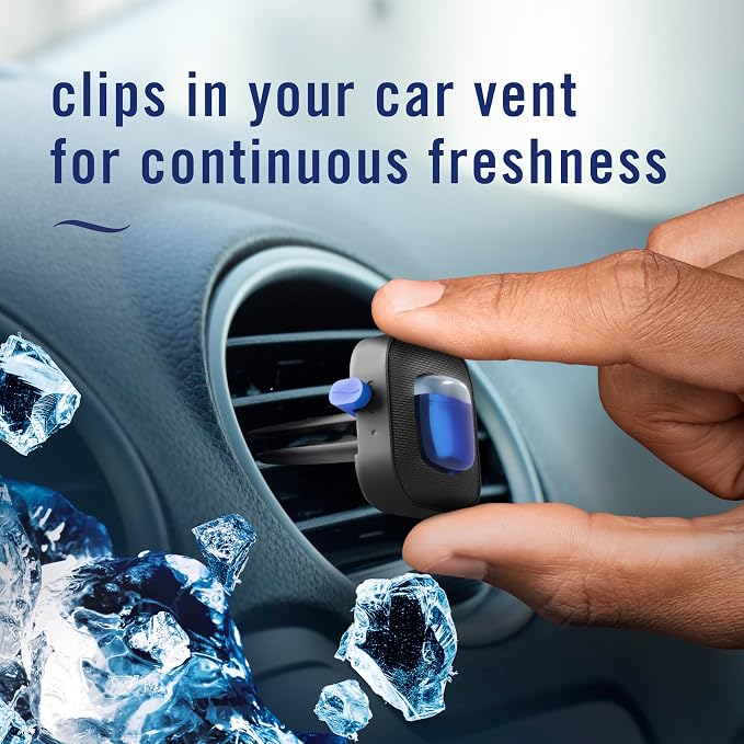 Car Air Freshener Vent Clip Platinum Ice Scent,.07 oz. Car Vent Clip, Pack of 4