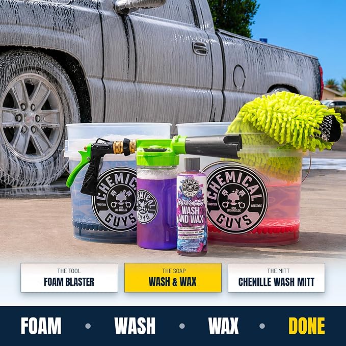 Extreme Bodywash & Wax Foaming Car Wash Soap - Soap for Foam Cannons, Foam Guns, or Bucket Washes for Cars, Trucks, Motorcycles, RVs, and More, Grape Scent - 128 oz (1 Gallon)