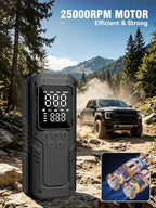 Tire Inflator Portable Air Compressor, 5X Faster Air Pump for Car Tires with Powerful Battery, 12V DC & Autostop, 150PSI Cordless Tire Pump for Car, Motorcycle, Bike, Balls