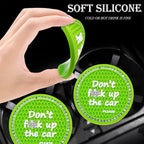 2PCS Bling Crystal Rhinestone Cup Holder Coaster – 2.75 Inch Anti-Slip Auto Insert Cup Coaster – Sparkling Interior Decor Accessories for Cars & Vehicles (Green & White)