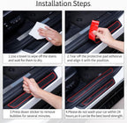 Car Door Threshold Protection, 4PCS Door Edge Step Dust Shield Cover, Door Width 23.6x1.96inch Car/SUV Universal Rubber Scratch Resistant Exterior Accessories (Red borde)