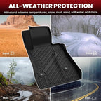 Floor Mats for Chevrolet Chevy Camaro 2016-2024 Car Floor Mats, All Weather TPE Custom Fit Floor Mats for Cars, 1st and 2nd Row Car Floor Liners for Camaro Accessories Black