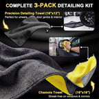 1400 GSM Car Drying Towels Car Detailing– XXL Microfiber Towels for Cars, Trucks (48" x 24"), Ultra-Absorbent, Streak-Free, Scratch-Free, No Water Spots, Double-Twist Pile & Edgeless Design