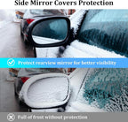 Car Windshield Snow Cover Fit for Most Cars, Sedans, SUVs- 57"x 45" | Windshield Snow Cover with Mirror Covers, Upgraded Windproof Elastic Buckles, Anti-Theft, Frostproof & Snowproof