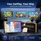 LAMTTO 11" Wireless CarPlay Screen with in-Cell Display - Dual-Band WiFi, OTA Updates & Mirror Link for iPhone & Android, A Thoughtful Gift for Family & New Drivers
