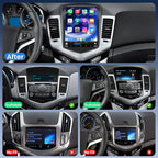 4Core+64GB ROM Tesla-Style Car Radio for Chevrolet Chevy Cruze 2009-2015: 10.4 Inch HD IPS Touchscreen Wireless Carplay Android Auto GPS Backup Camera SWC 5G WiFi Bluetooth 5.0 FM EQ
