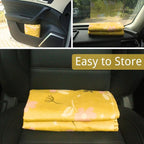 Waterproof Car Seat Cover for Front Seats, Protector for Cars SUVs Trucks, Sweat Towel Seat Covers Bucket for Gym, Workout, Beach, Hiking, Running and Swimming(Chamomile and Yellow, 2PCS)