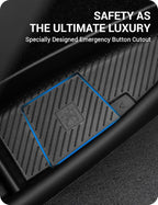 2026 2025 Tesla Model Y Juniper Door Side Storage Box, (Emergency Button Safety) Door Side Pocket Organizer Tray, Waterproof TPE Front & Rear Slot Pocket Liners for Model Y Juniper Model Y L