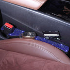 Bling Blue Car Seat Gap Filler 2 Pack Handmade Crystal Rhinestone Diamond Blue Gap Filler for Car SUV Truck Blue Bling Car Accessories for Women(Blue)