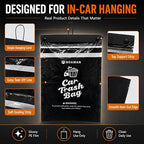 2Pack 50PCS Car Trash Bags, 2.5 Gal Leakproof & Smell Proof. Heavy-Duty Garbage Bags for car, SUV, Truck, RV. Stick-on or Headrest Mount. Alternative to Car Trash Can. Black
