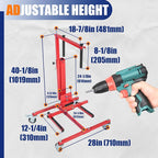Adjustable Car Door Installer and Remover Jack Lift Hoist w/Swivel | Castors & Straps Hoist Jack Stand Dolly Heavy Duty Auto Body Car Door Floor Jack Stand Steel Red
