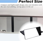 2 PCS Car Sun Visor Mirror, Cosmetic Makeup Mirrors with Straps, HD Car Interior Cosmetic Mirror, Car Accessories Universal Sun Visor Mirrors for Trucks, Cars, SUVs (Black)