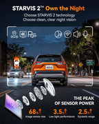 X5 Duo 4K+2.5K Dash Cam Anti-Shake, 8MP STARVIS 2 IMX678 IMX675, Dual Car Camera Front and Rear, 5.8GHz Wi-Fi GPS, Included 64GB Card, Voice Control, Touch Screen, Parking Mode