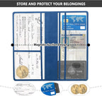 Car Registration and Insurance Holder,PU Leather Car Glove Box Organizer Car Document Holder for ID,Driver's License,Universal Car Organizer Car Accessories for Women/Men (Blue)