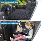 2026 Upgraded Back Seat Extender for Dogs - Large Hard Bottom Dog Car Seat Cover Holds 550lbs, Waterproof Dog Hammock Pet Bed with High-Density Foam Non-Slip Backseat Protector