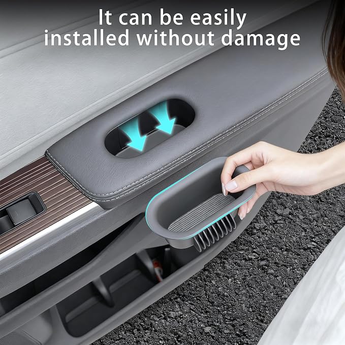 Car Door Organizer Tray for Sienna 2021 2022 2023 2024 2025 Front Door Side Storage Box Organizer Tray Pocket Armrest Container Interior Accessories for Sienna (2PCS)
