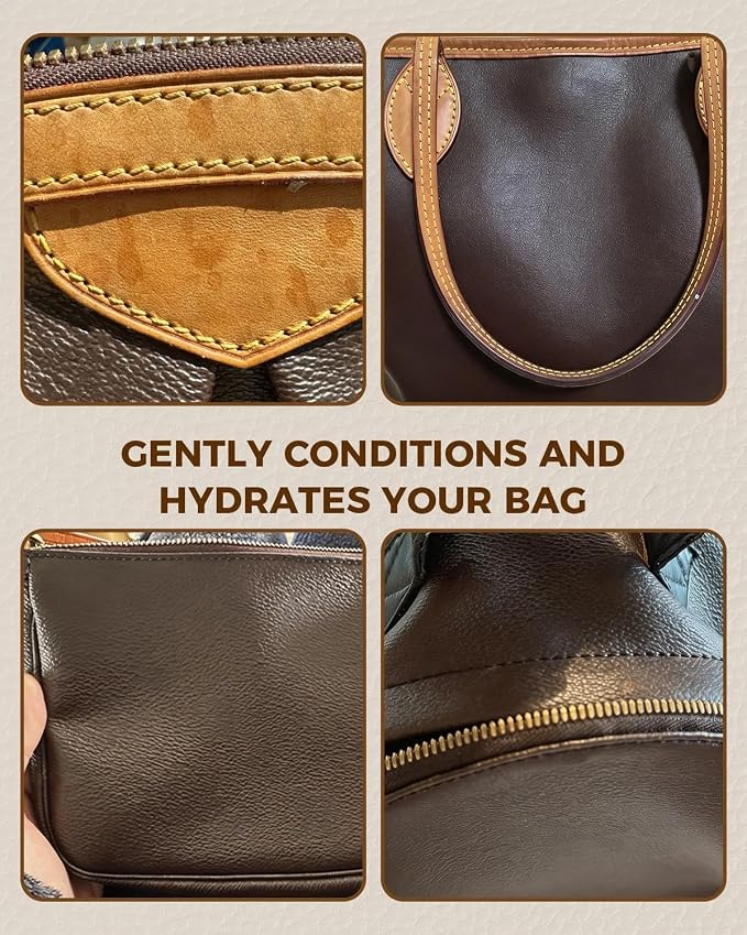 Leather Moisturizer Conditioner Kit for Louis Vuitton, Deep Nourishing Care for LV Bags, Prevent Dryness and Cracking, for Wallets, Purses and Other Luxury Bags