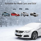 Front Windshield Snow Cover with Side Window Protection for Car and SUV, Winter Frost Ice Guard, Windproof Car Windshield Protector (Aluminum Film White)