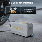 150 PSI Tire Inflator Portable Air Compressor, 12V DC Auto Shutoff Air Pump with Digital Pressure Gauge and Emergency LED Light for Car Tires, Bicycle & Balloons, Gray