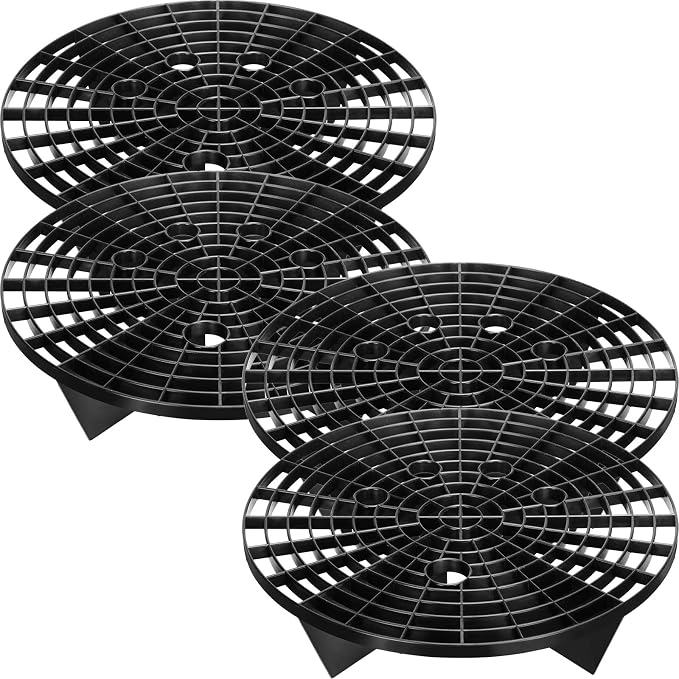 Car Wash Bucket Insert Grit Traps for Car Washing Detailing Kit Accessories Cleaning Tool Fits 12 Inch Diameter Bucket or 3-5 Gallon(Black,4 Pieces)