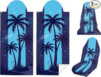 2 Pack Car Seat Towel Covers, Sweat-Proof Microfiber Seat Protectors for Gym, Running, Beach & Workout, Breathable Quick-Dry, Machine Washable, Night Palm Tree Print, Universal Fit
