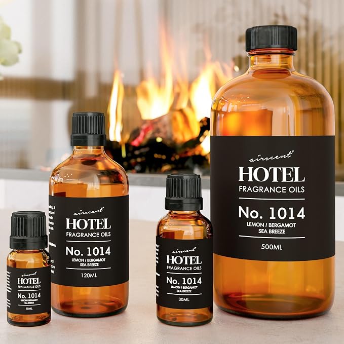 Hotel Diffuser Oil No. 1014 - Iconic 5-Star Hotel Blend - 500 mL | Lemon Bergamot Sea Breeze - Coastal Blend - Fragrance Oil for Ultrasonic and Waterless Diffusers and Crafting
