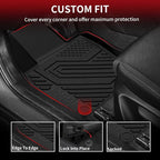 Floor Mats & Backrest Mats & Trunk Mat for Mazda CX5 2017-2025 All Weather TPE Custom Fit Floor Liners Car Mats Accessories, Include 1st & 2nd Row & Seatback & Cargo Mats, Black
