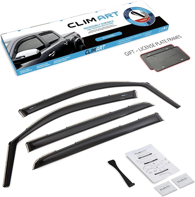 in-Channel Incredibly Durable Rain Guards for Dodge Ram 1500 2019-2026 Crew Cab, Original Window Deflectors, Vent Window Visors, Vent Deflector, 4 pcs. - 619418