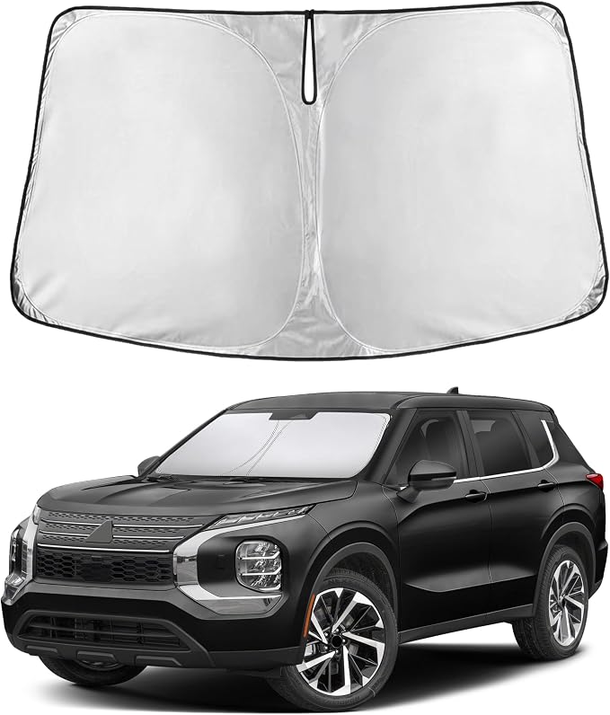 Windshield Sunshade Compatible for Mitsubishi Outlander 2022-2024 2025 2026, Sun Visor for Front Windshield & Window Sun Shade Cover, UV Heat Blocker & Protector, Car Accessories