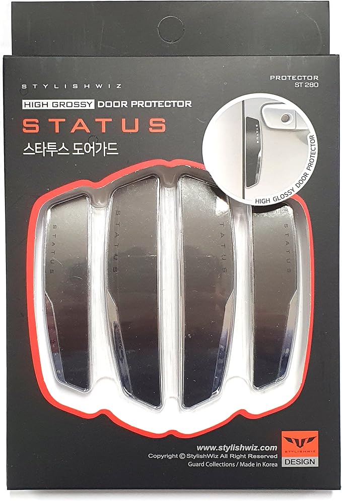 DEAD SKIN 4 Pcs High Glossy Slim Door Edge Guards Bumper Protector Trim Guard Sticker Molding for Motors Auto Vehicle Color Metalic Silver