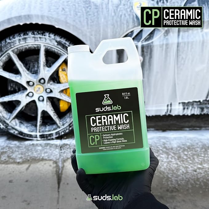 CP Ceramic Protective Wash, Hydrophobic Finish Car Wash Soap, Water Activated Easy To Use Water and Dirt Repelling Cleaner And Finish Treatment, High Gloss Spot Free Shine 64 oz.