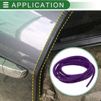 Universal Car Door Edge Protective Sealing Strip U-Type Door Scratch Protection Guard, 9.84ft 300cm, Anti-scratch Collision, PVC Iron, Purple