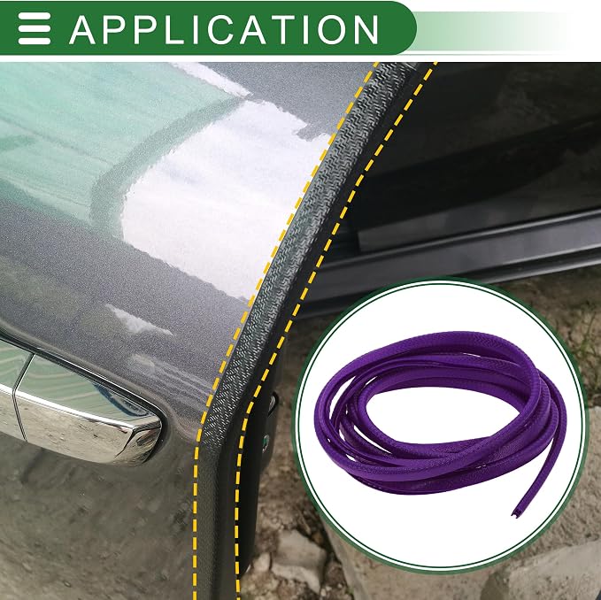 Universal Car Door Edge Protective Sealing Strip U-Type Door Scratch Protection Guard, 9.84ft 300cm, Anti-scratch Collision, PVC Iron, Purple