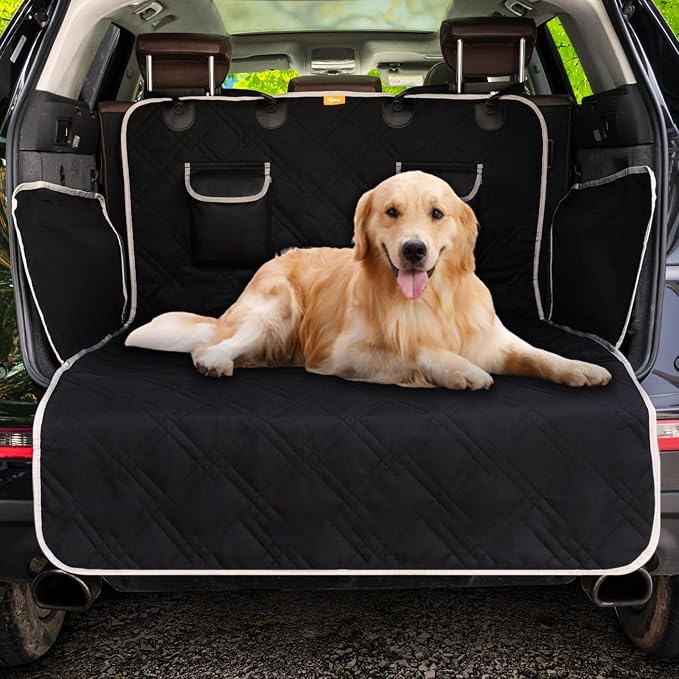 Dog Car Seat Cover for SUV - Waterproof Back Seat Cover for Dogs with Side Walls & Bumper Guard, Non-Slip 600D Oxford, Large Pet Car Seat Protector 81.9"×54.3"
