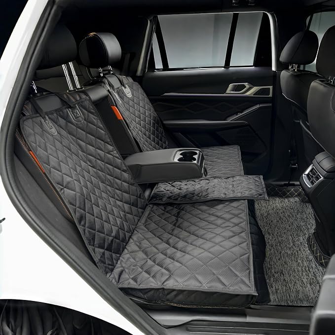 Dog Car Seat Cover for Back Seat Pet Cover for Dogs Waterproof Bench Seat Cover Protector Scratch Proof Nonslip Soft Dog Back Seat Cover for Cars Trucks SUV（48" L ×52" W