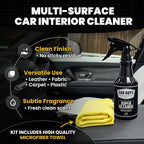 CAR GUYS Interior Car Cleaner for Tough Stains | Stain Remover for Car Seats, Carpet, Upholstery, & Leather | 18 Oz Kit with Microfiber Towel