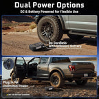 Powerful 12000mAh Heavy Duty Tire Inflator Portable Air Compressor, 7X Faster, 150PSI Dual Power 12V&Cordless Air Pump for Car Tires, Pickup Trucks, Jeeps, SUVs & RVs. Digital Pressure Gauge