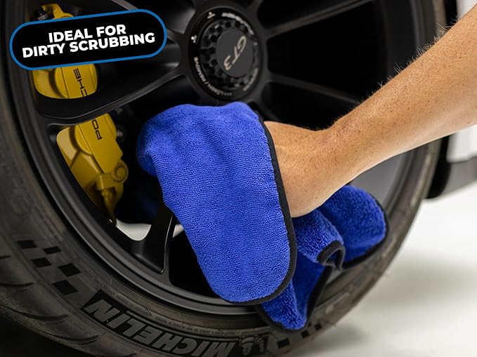 Drying Towels for Car Detailing - Premium Microfiber Cloth Perfect for a Streak-Free Finish - Spectrum 420 Dark Pack - 420 GSM, 16" x 16" (9-Pack)