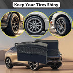 2 Pack Tire Shine Applicator Pads, Reusable Tire Dressing Applicator Sponge, Curved Tire Gel Applicator Forms with Lid, Black Tire Applicator Pads for Car Cleaning Detailing