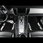 Waterproof Universal 3 Row Car Floor Mats, Cow Print Car Mats Fit for SUV,Vans,sedans, Trucks,Set of 3 Row Vehicles Car Carpet with Heel Pad and Nibs Backing, Cute Women Girly (Black White)