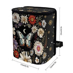 Butterfly Daisy Moon Print Car Trash Can with Lid, Leak Proof Auto Trash Bag Hanging Vehicle Garbage Can Multipurpose Storage Container for Back Seat Road Trip