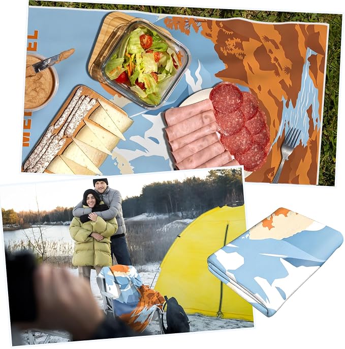 2 Pack Car Towels Seat Cover with Storage Bag, Multifunctional Microfiber Towel for Gym Outdoor Sport Running,Picnic, Beach, Pet Dog Travel,Fits Car SUV Truck (Mountain Wander)