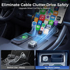 2026 2in1 Wireless CarPlay& Android Auto Adapter for iPhone& Android, Plug in Once Go Wireless Forever. Plug & Play CarPlay Dongle, Fast Auto-Connect, No Delay, USB A/USB-C Port