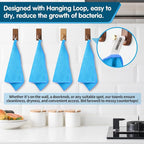 Blue Microfiber Cleaning Cloth -Pack of 8, Highly Absorbent Cleaning Rags, 16"X12" All Purpose Cleaning Towels for Housekeeping, Kitchen, Car, Lint Free and Reusable Microfiber Towels