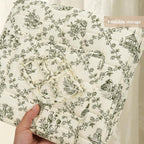 Floral Fabric Storage Basket Car Interior Storage Basket Underwear Sundries Laundry Baskets Supplies Home Organizer Bag (Green)
