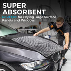 Gauntlet Car Drying Towel, Ultra-Absorbent 70/30 Blend Korean Microfiber, Dries Vehicles Faster Without Scratching, 900 GSM, 30x36 Inches, Ice Grey/Grey, 2-Pack
