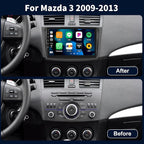 [4+64G] 8-Core Qualcomm Android 15 Car Radio Stereo for Mazda 3 2009-2013 | 9 Inch Car Radio with Wireless Carplay&Android Auto Mirror Link Bluetooth 5.1 FM/RDS DSP WiFi GPS SWC