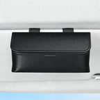 Universal Car Sunglasses Holder for Sun Visor, Premium Magnetic Leather Eyeglass Hanger Clip & Visor Organizer, Large Capacity Car Interior Accessories Fit for Women Men Grey