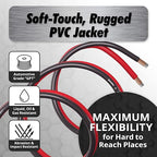 8 Gauge Wire (50ft) Copper Clad Aluminum CAA - Primary Automotive Wire, Car Amplifier Power and Ground Cable, Battery Cable, Car Audio Speaker Stereo, RV Trailer Wiring Welding Cable 8ga